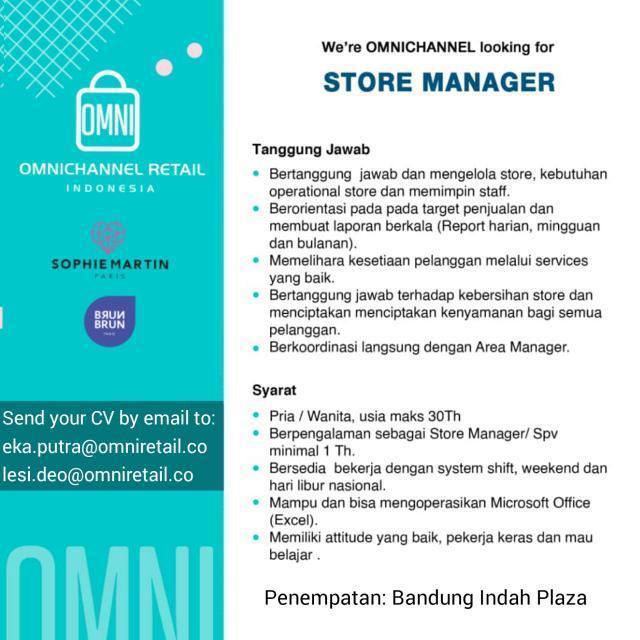 Lowongan Kerja Store Manager Di PT Omni Channel Retail Indonesia