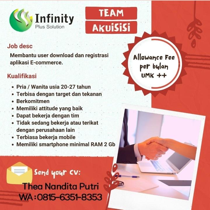 Lowongan Kerja Sales Akuisisi Di PT Infinity Plus Solution