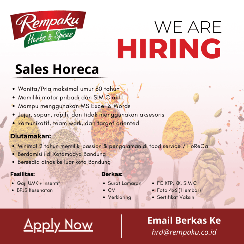 Lowongan Kerja Sales Horeca Di Rempaku Lokerbandung Id