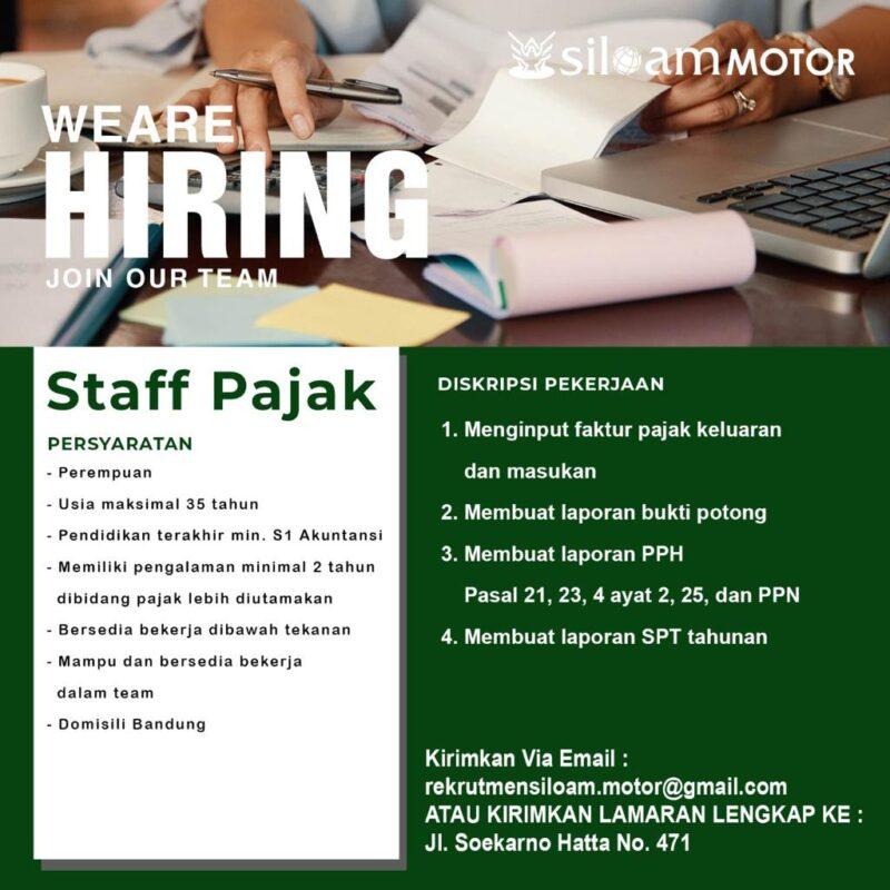 Lowongan Kerja Staff Pajak Sales Manager Sales Supervisor DFSK