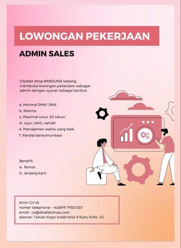 Lowongan Kerja Admin Sales Di Dballetshop Lokerbandung Id