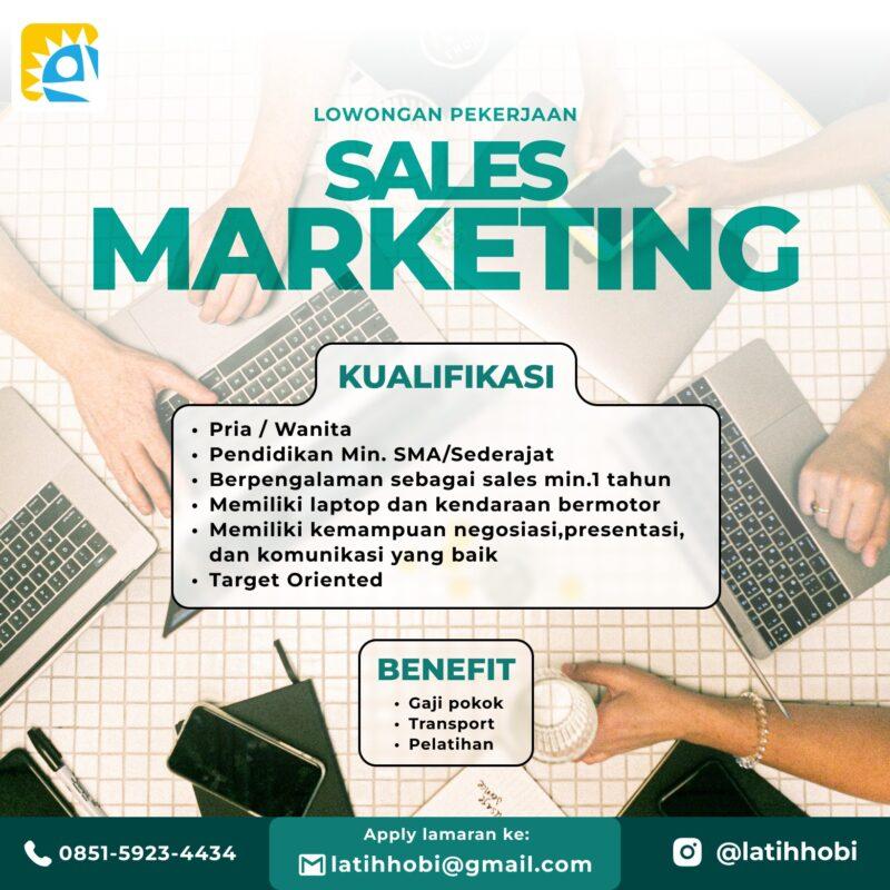 Lowongan Kerja Sales Marketing Di Latih Hobi LokerBandung Id