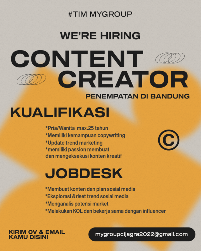 Lowongan Kerja Content Creator Di Mygroup Lokerbandung Id