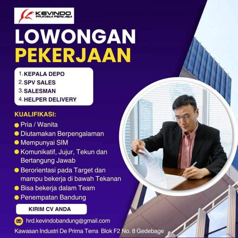 Lowongan Kerja Kepala Depo Spv Sales Salesman Helper Delivery Di