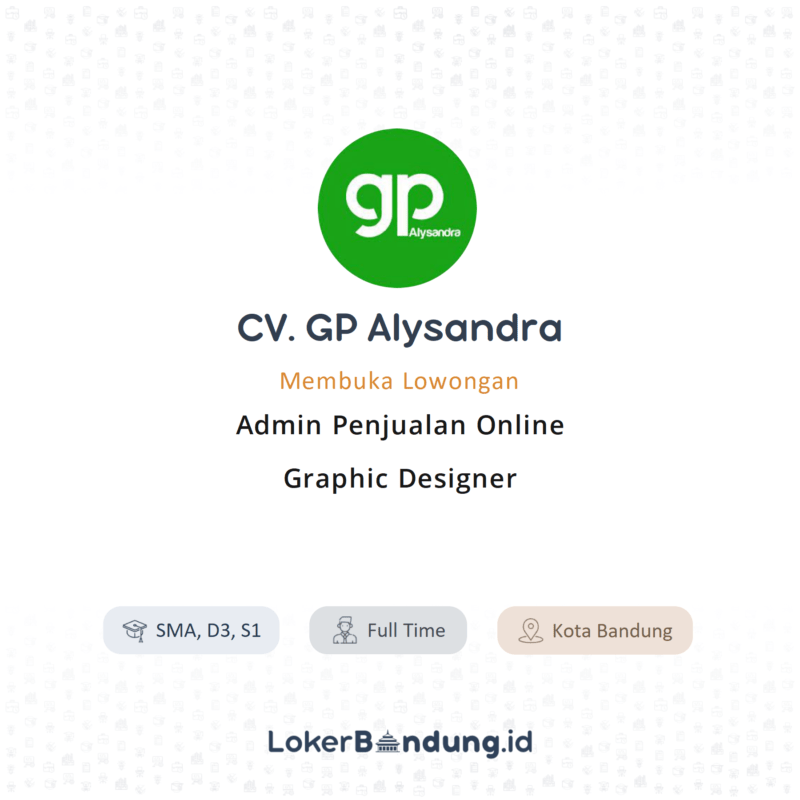 Admin penjualan online graphic designer di cv gp alysandra