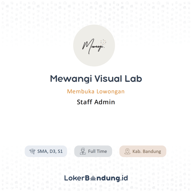 Staff admin di mewangi visual lab