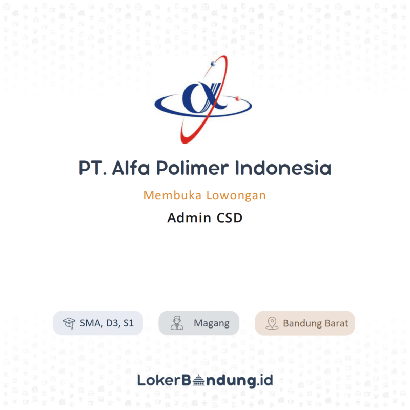 Admin csd di pt alfa polimer indonesia