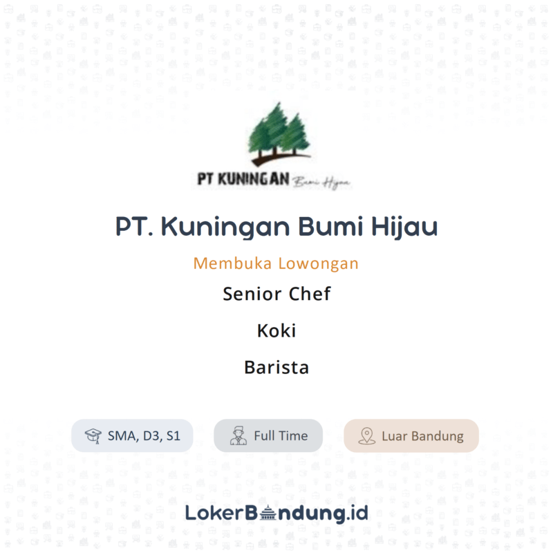 Senior chef koki barista di pt kuningan bumi hijau