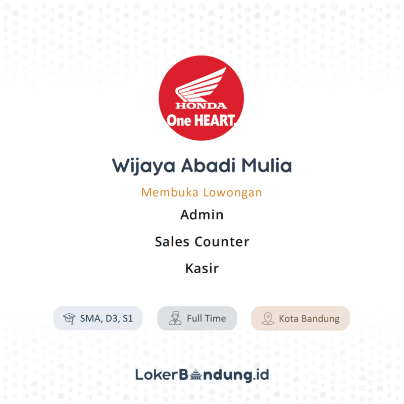 Admin sales counter kasir di wijaya abadi mulia