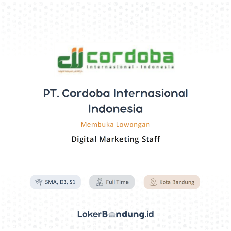 Digital marketing staff di pt cordoba internasional indonesia