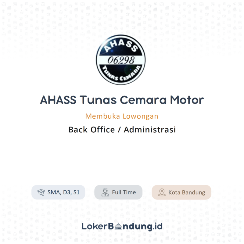 Back office administrasi di ahass tunas cemara motor