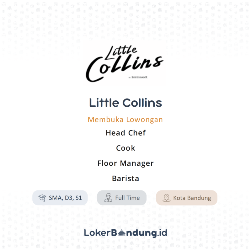 Head chef cook floor manager barista di little collins