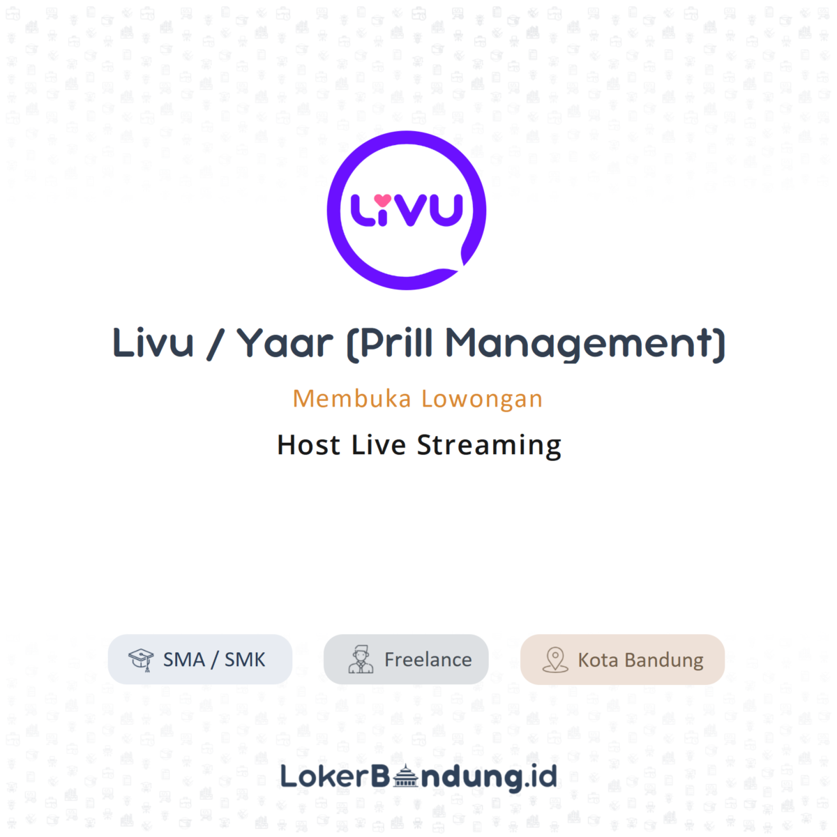 Host pengisi live chat app di prill management