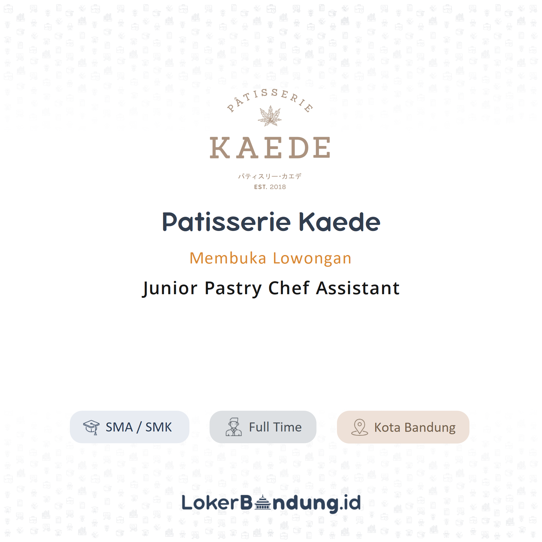 Junior pastry chef assistant di patisserie kaede