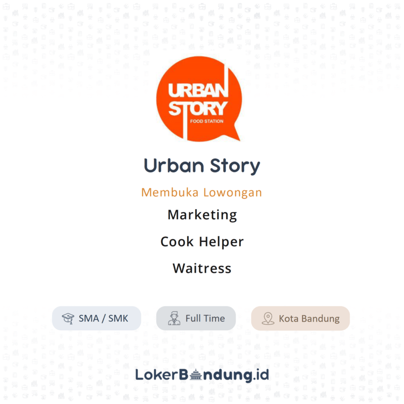 Marketing cook helper waitress di urban story