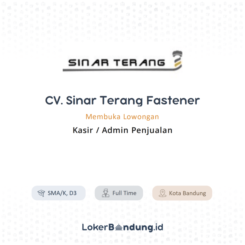 Kasir admin penjualan di cv sinar terang fastener