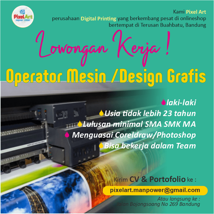 Operator mesin indoor design grafis di pixel art