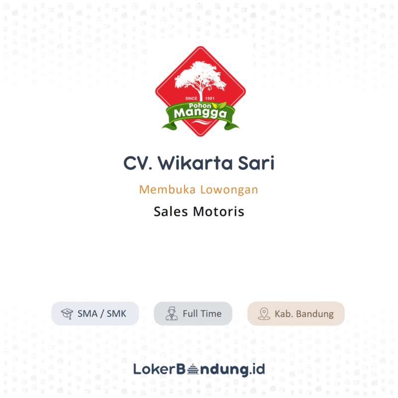 Sales motoris di cv wikarta sari cap pohon mangga