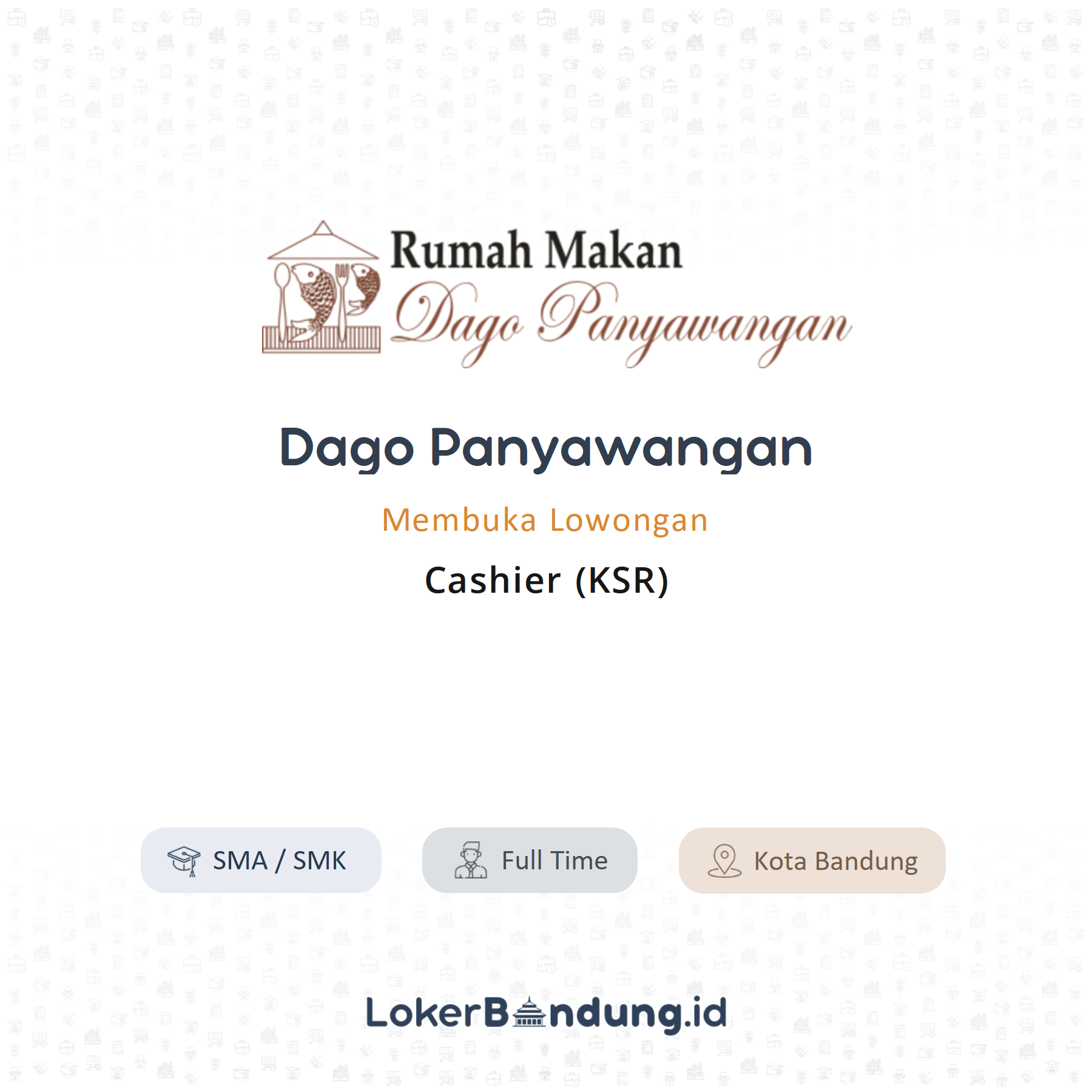 Cashier di dago panyawangan