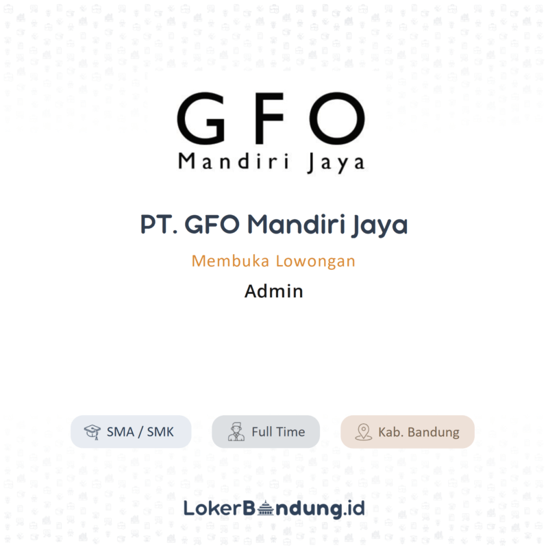 Admin di pt gfo mandiri jaya