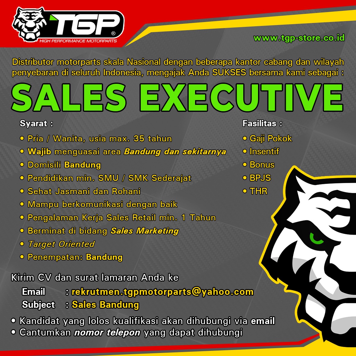 Sales executive di tgp motorparts