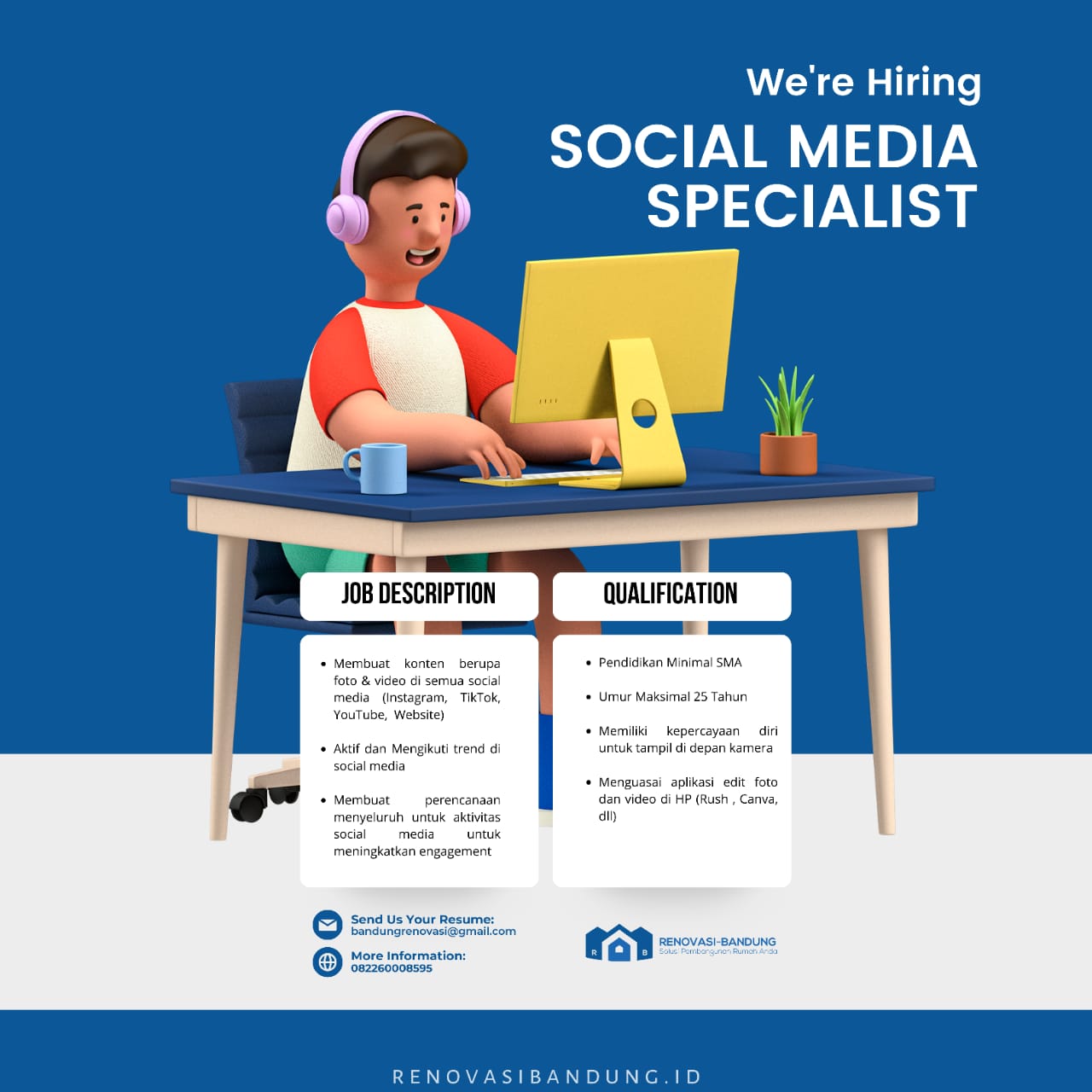 Lowongan Kerja Social Media Specialist Di ﻿Renovasi Bandung ...