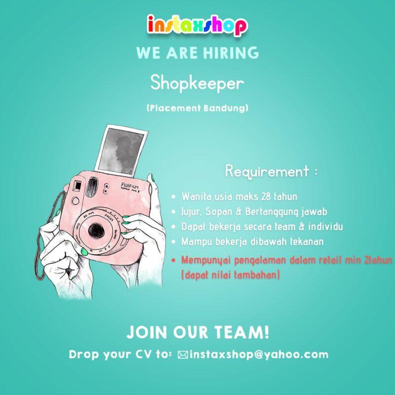 Lowongan Kerja Shopkeeper Di Instaxshop Lokerbandung Id