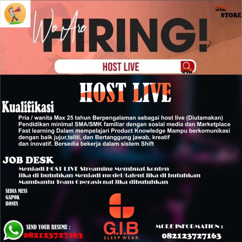 Lowongan Kerja Host Live Streaming Di Gib Lokerbandungid 9162