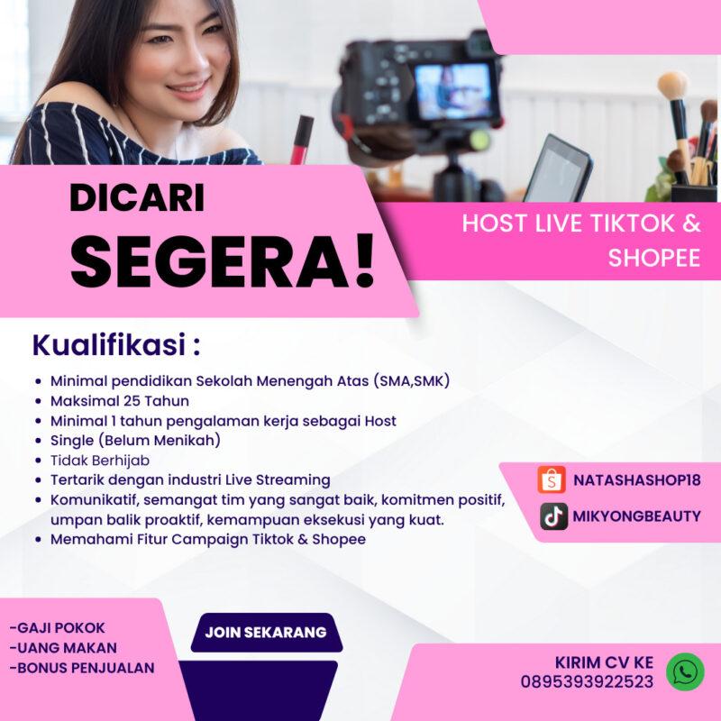 Lowongan Kerja Host Live Tiktok & Shopee Di PT. Cantik Gemilang Abadi ...