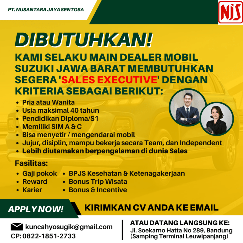 Lowongan Kerja Sales Executive Di PT. Nusantara Jaya Sentosa ...