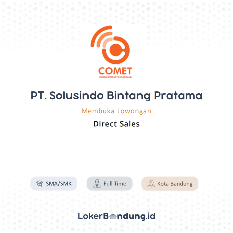 Lowongan Kerja direct sales di pt solusindo bintang pratama 2