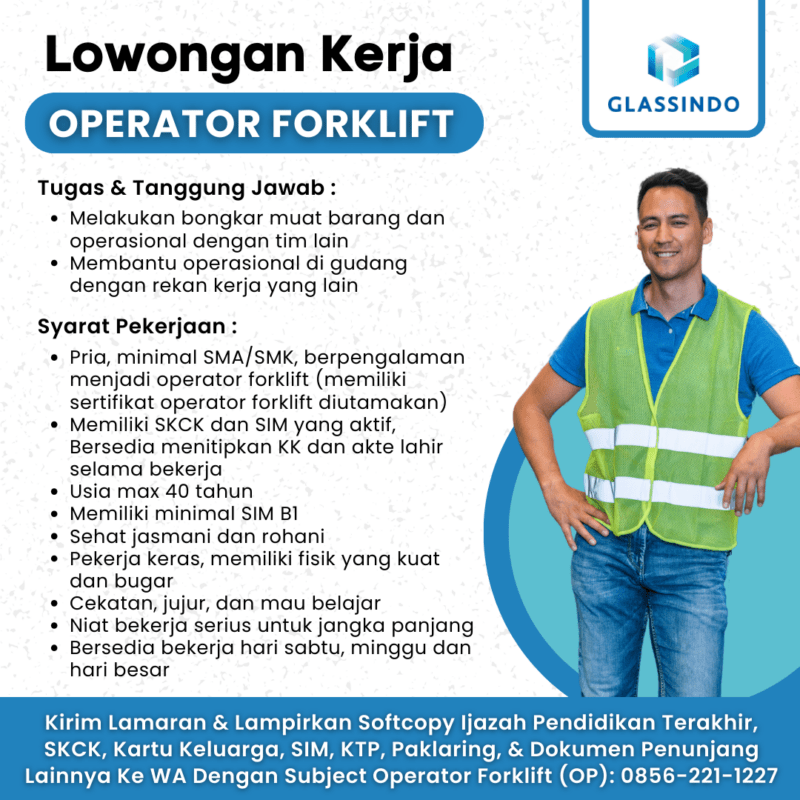 Lowongan Kerja Operator Forklift Di CV. Multi Karya Glassindo ...