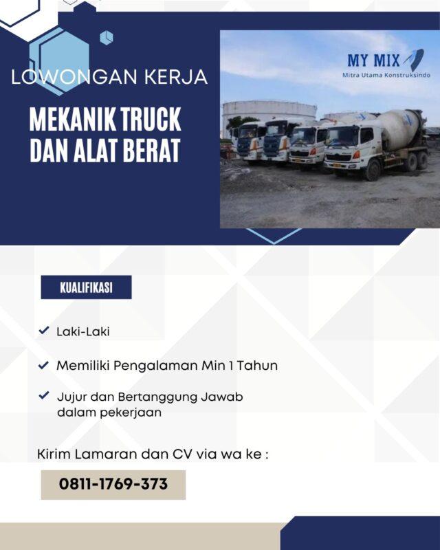 Lowongan Kerja Mekanik Truck Dan Alat Berat Di Cv Mitra Utama Kontruksindo Lokerbandung Id